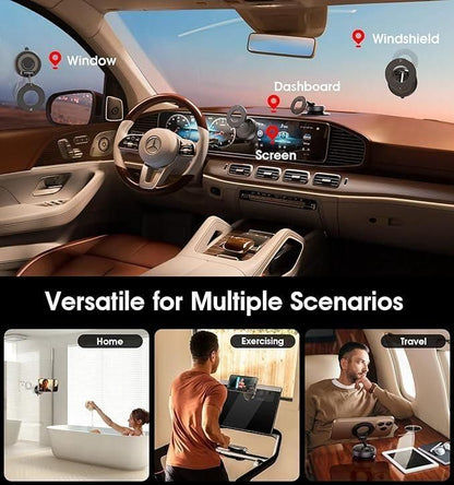 Vacuum Suction Magnetic Bracket – 96 lbs Strong Lock | 360° Adjustable Car & Home Mount