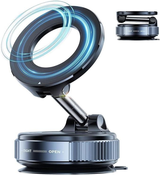 Vacuum Suction Magnetic Bracket – 96 lbs Strong Lock | 360° Adjustable Car & Home Mount