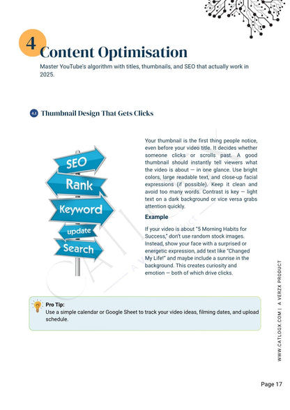 Page from a book or document on content optimization with text and icons.