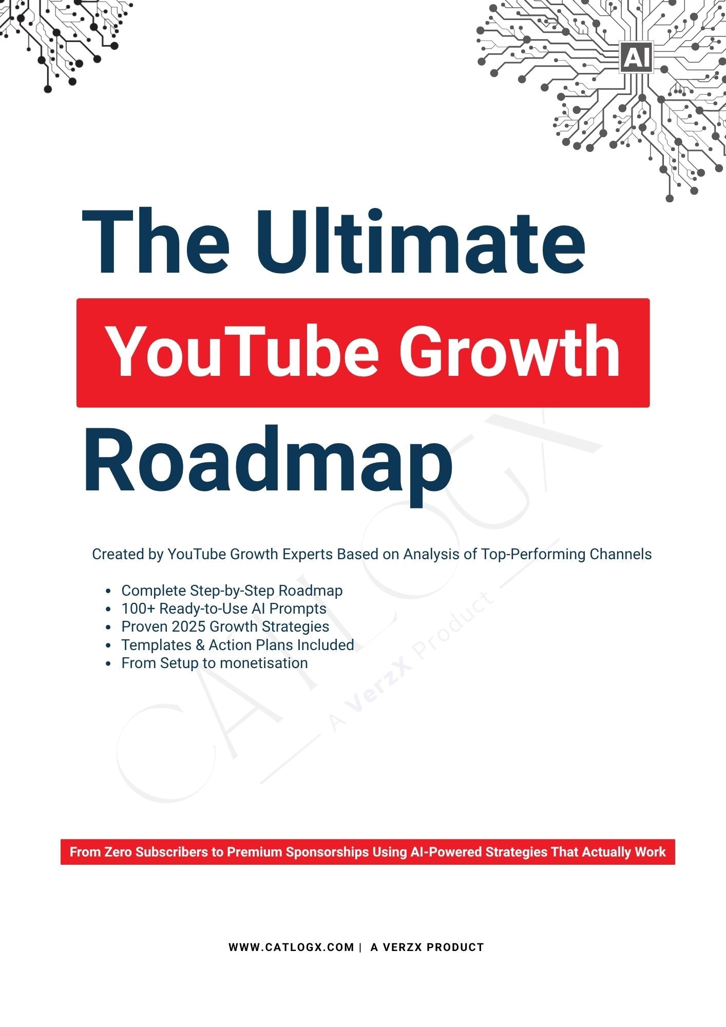 Book cover of 'The Ultimate YouTube Growth Roadmap' with text and logo on a white background